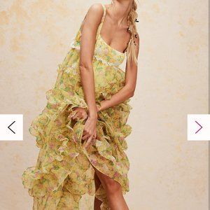 FOR LOVE & LEMONS Vikki Maxi Yellow Floral Dress (size XS)